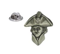 English Handmade Pewter Famous Britons Admiral Horatio Nelson Britains Lapel Pin Badge 20 x 20 mm, Presented in a Gift Box