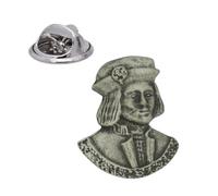 English Handmade Pewter Famous Britons Richard III Britains Lapel Pin Badge 20 x 23 mm, Presented in a Gift Box