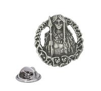 English Handmade Pewter Freya Norse Goddess Lapel Pin Badge 20 x 23 mm