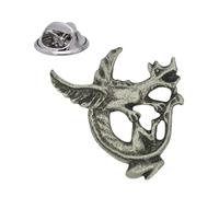 English Handmade Pewter Griffin Lapel Pin Badge 25 x 25 mm