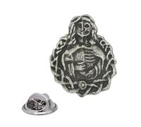 English Handmade Pewter Hel Norse Goddess Lapel Pin Badge 20 x 25 mm