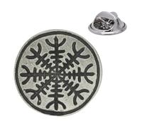 English Handmade Pewter Helm of Terror Lapel Pin Badge 23 x 23 mm, Presented in a Gift Box