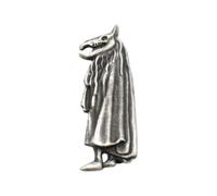 English Handmade Pewter Mari Lwyd Brooch in a Velvet Gift Pouch