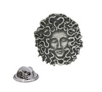 English Handmade Pewter Medusa Greek Mythology Lapel Pin Badge 20 x 25 mm