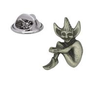 English Handmade Pewter Piskie Pixy Cornish Folklore Lapel Pin Badge 15 x 20 mm