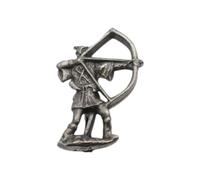 English Handmade Pewter Robin Hood Brooch in a Velvet Gift Pouch, 40 x 25mm | Antiqued Finish, Secure Swivel Clasp, 8g