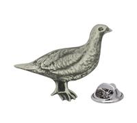English Handmade Pewter Scottish Grouse Bird Design Lapel Pin Badge 30 x 20 mm, Presented in a Gift Box