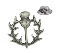 English Handmade Pewter Scottish Thistle Lapel Pin Badge 25 x 25mm