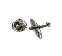 English Handmade Pewter Spitfire WW2 British Aircraft Lapel Pin Badge 20 x 15 mm