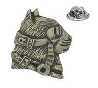 English Handmade Pewter Steampunk Cat Lapel Pin Badge 20 x 25 mm