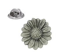 English Handmade Pewter Sunflower Lapel Pin Badge 23 x 23 mm, Presented in a Gift Box