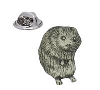 English Handmade Pewter Water Vole Wildlife Lapel Pin Badge 13 x 25 mm, Presented in a Gift Box
