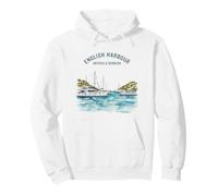 English Harbour Antigua and Barbuda Vintage Watercolor Scene Pullover Hoodie