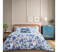 English Heritage Craven Street Floral Duvet Cover Set Super King Size Woad