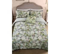 English Heritage 'Eagle House Damask' Cotton Duvet Cover Set in Green | Size: Super King English Heritage Green Super King
