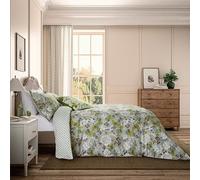 English Heritage Eagle House Damask Duvet Cover Set Double Seagrass
