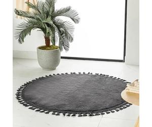 English Home Washable Area Rugs, Runner Rug with Non Slip Backing, Stain Resistant, Foldable, Boho Machine Washable Carpet Mat for Kitchen, Bathroom, Bedroom or Living Room, 120 cm, Anthracite