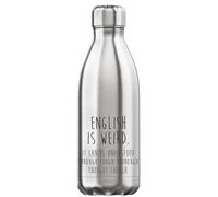 English is Weird Vacuum Insulated Thermal Water Bottle Silver