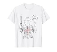 English Knife and Axe Girl Symbol Joan of Union Jack T-Shirt