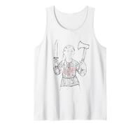 English Knife and Axe Girl Symbol Joan of Union Jack Tank Top