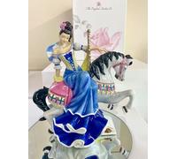 English Ladies Co. Fairgound Carousel Attraction Blue Figurine