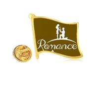 English Language Culture Common Sense Cartoons Golden Metal Flag Lapel Pin Badge