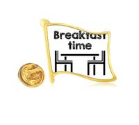 English Language Culture Common Sense Restaurant Golden Metal Flag Lapel Pin Badge