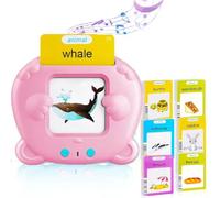 English Learning Talking Flash Cards for Toddler,Talking Flash Cards Preschool Learning Resources Toddler Sensory Toys,224 Words Flashcards Learning Reading Machine,For 3-6 Year Old Boy Girl (Pink, 1)