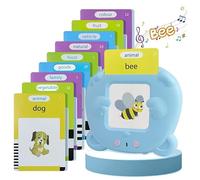 English Learning Talking Flash Cards for Toddlers, Talking Flash Cards Early Educational Toys, Preschool Learning Reading Machine, Preschool Learning Resources Sensory Montessori Toy (Blue, 255Card)