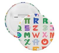 English Letter Badge Metal Round Pins, Lightweight Brooch for Backpack, Fashion Button Pins Badge for Shirts, Jackets, Shawl Coat, Unisex, 20PCS, Tinplate, metal round pins