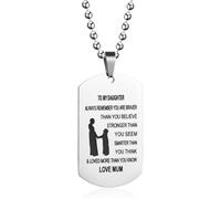English Letter Tag To My Son Family Series Necklace Mother Son Necklace Stainless Steel Military Badge