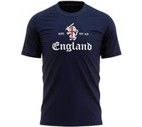English Lion T Shirt Men St Georges Cross Tee England Supporters Top, XXL, Navy