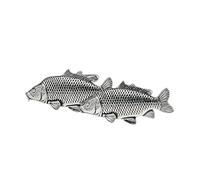 English Made Common Carp Pewter Cufflinks in Black Leatherette Cufflink Box X2TSBCF35