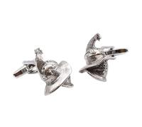 English Made Gladiator Helmet Pewter Cufflinks Presented in a Cufflink Box