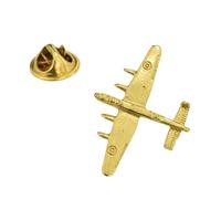 English Made Gold plated Lancaster Bomber Plane Aeroplane Lapel Pin Badge XWTP006