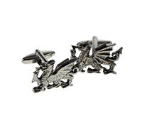English Made Heraldic Welsh Dragon Pewter Cufflinks XWCL031