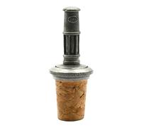 English Made Pewter Coal Miners Davy Lamp Wine Bottle Stopper, 65 x 26 mm, Cork Base, with Velvet Pouch