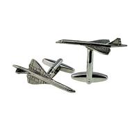 English Made Pewter Concorde Aeroplane Aircraft Pewter Cufflinks Presented in a Box