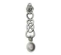 English Made Pewter Daffodil and Hearts Love Spoon, Welsh Design, 150 x 25mm, Presented in a Gift Box