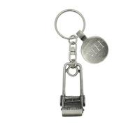 English Made Pewter Gardeners Lawnmower Design Keyring with Personalised Tag, 85 x 18mm, Gift Pouch Included