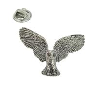 English Made Pewter Owl Bird Design Lapel Pin Badge. Single Unit. XWTP087