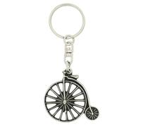 English Made Pewter Penny Farthing Bicyle Design Keyring, 82 x 40 mm, Gift Pouch Included