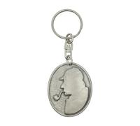 English Made Pewter Sherlock Holmes Oval Design Keyring, 89 x 35 mm, Gift Pouch Included