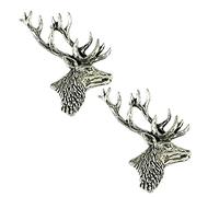 English made pewter stag's head cufflinks