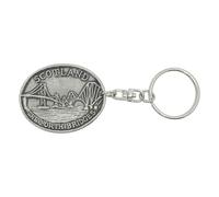 English Made Pewter The Forth Bridges Scotland Scotland Design Keyring, 89 x 34mm, Gift Pouch Included