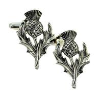 English Made Scottish Thistle Pewter Cufflinks Presented in a Box