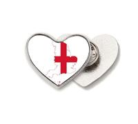 English Map Flag Culture Art Deco Fashion Heart Metal Pin Brooch Clip Love