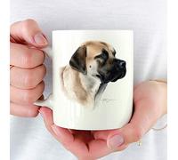 English Mastiff Dog Art Coffee Mug Ceramic Tea Cup Durable Drinking Cup Fun Gifts for Sister Valentine's Day Birthdays 330Ml