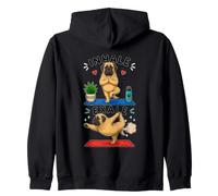 English Mastiff doing yoga inhale - exale DIGOR funny Zip Hoodie