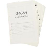 English Monthly Planner Refill, 2026 Calendar Inserts, 6-hole Loose Leaf Paper Inserts, Monthly Planner Inserts Refillable Pages, Compact Portable Paper Sheets for Home Offices Go Planning